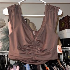 NWT Free People FP Movement Crop Top Driftwood Size: Large